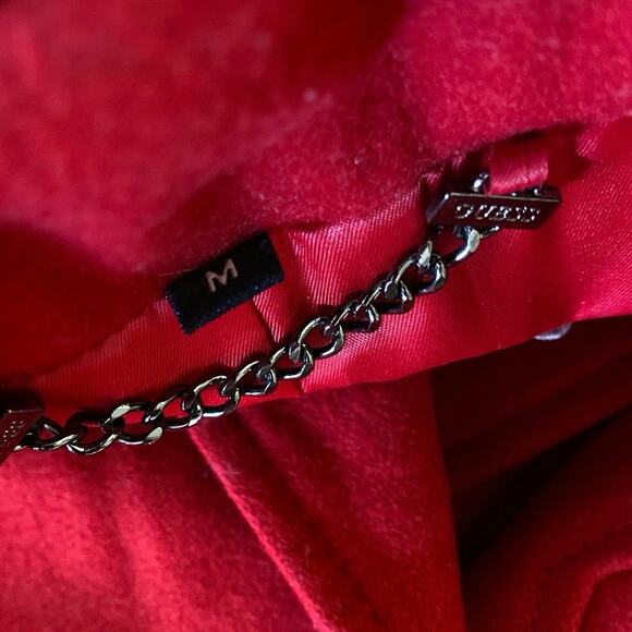 Guess Los Angeles 1981 Wool Blend Coat Size Medium Cherry Red Thick Collared EUC - Picture 8 of 11